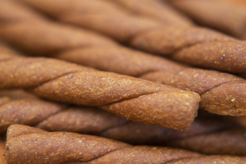 petisco natural stick de lombinho maçã e mel barkeria