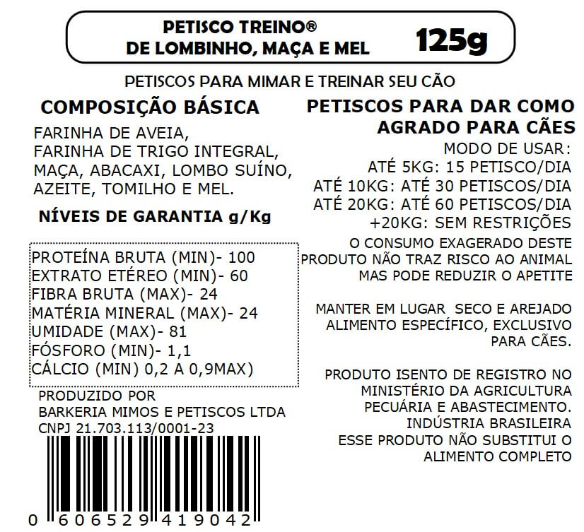 Petisco Treino®️ Natural de Lombinho, Maçã e Mel - Imagem 2